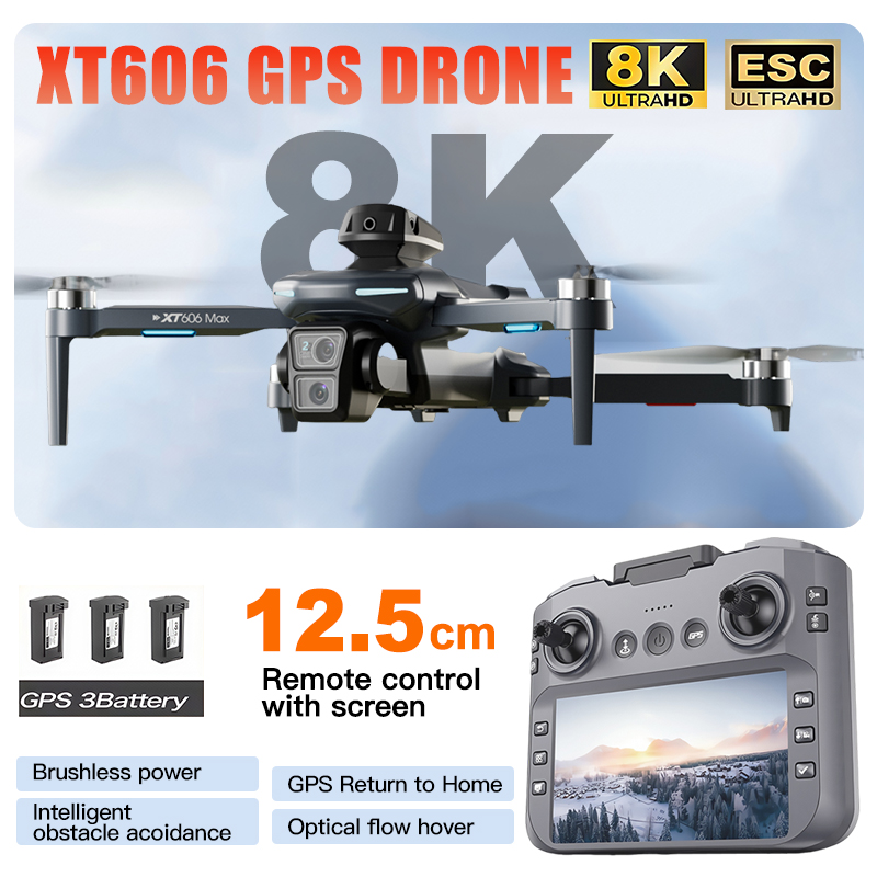 Drone Multispectral - XT606 MAX 3 pil Drone 4k
