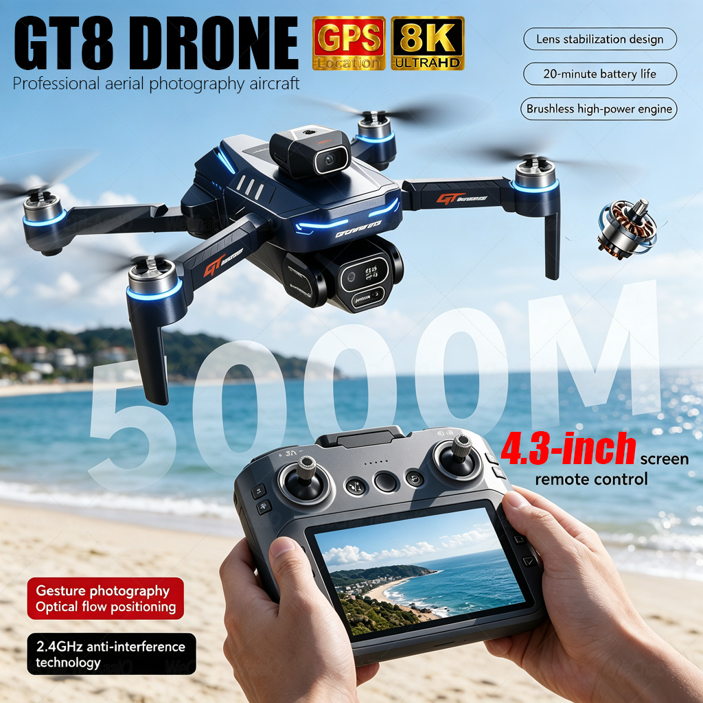 Drone Multispectral - YENİ GT8 HD RC Drone 4K
