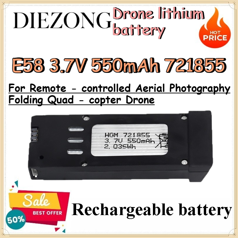 Eachine Drone E58 - E58 3.7V 550mAh 721855 Drone lityum