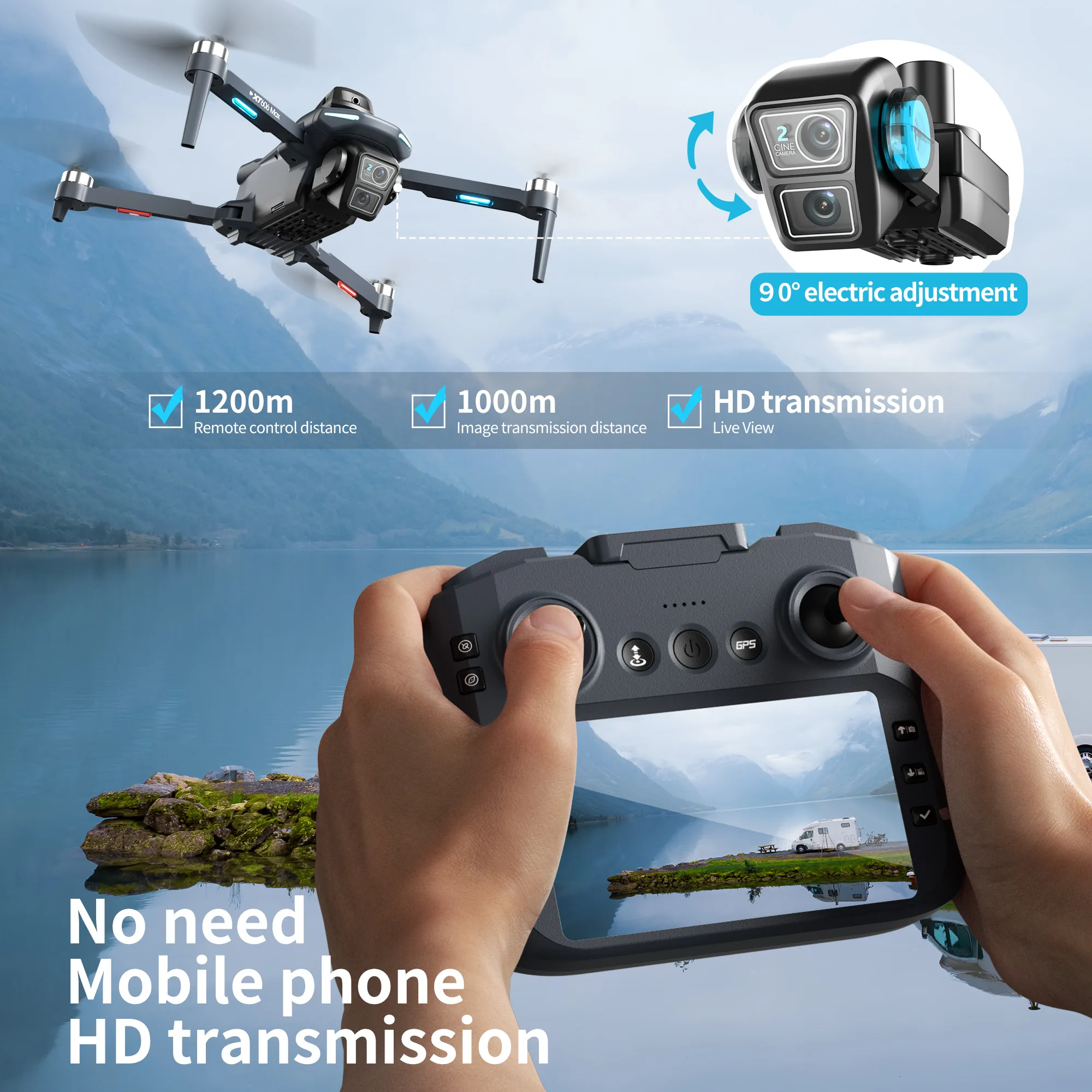 Orijinal XT606 MAX GPS Drone 4 - Drone Multispectral incelemesi ve fiyatı